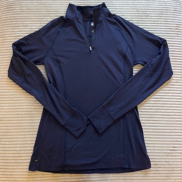 Rei Co-Op Tops - REI Co Op Navy Blue Quarter Zip Pullover Lightweight Base Layer with Thumb Holes
